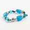 John Bead Green Turquoise & Blue Bead Gemstone Stretch Bracelet